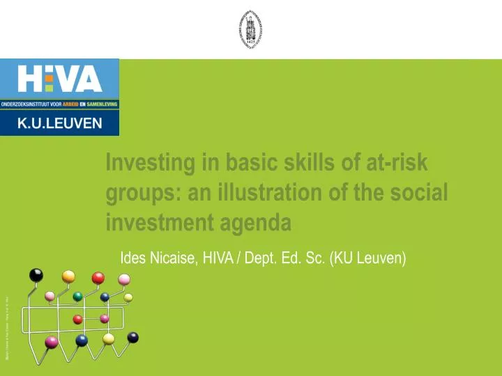 investing in basic skills of at risk groups an illustration of the social investment agenda
