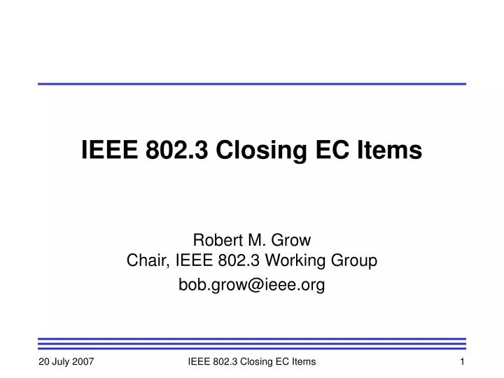ieee 802 3 closing ec items