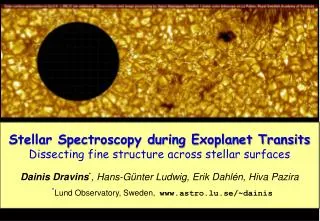 Stellar Spectroscopy during Exoplanet Transits