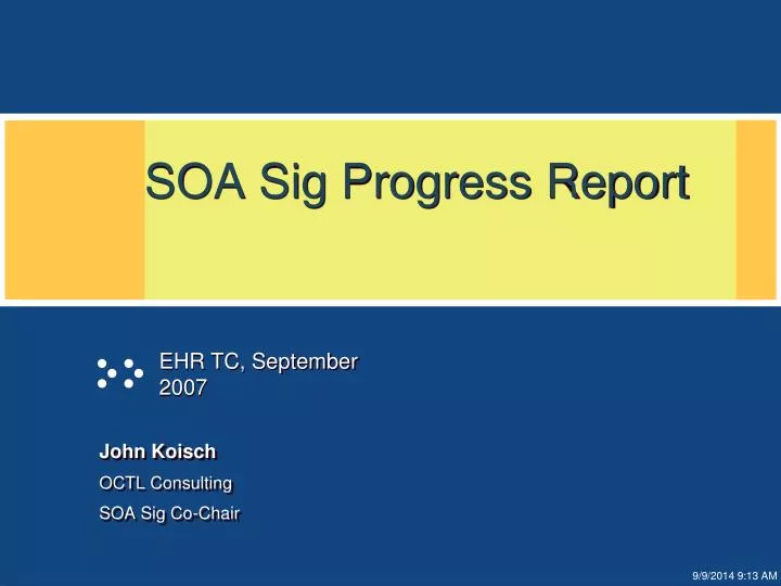 soa sig progress report