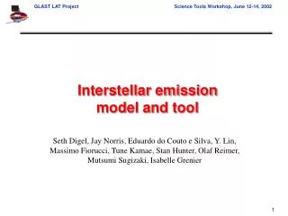 Interstellar emission model and tool