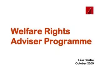 Welfare Rights Adviser Programme