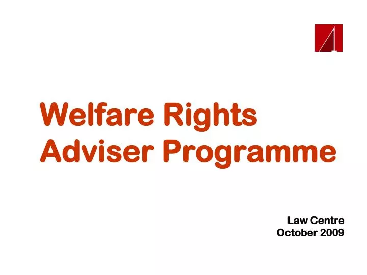 welfare rights adviser programme