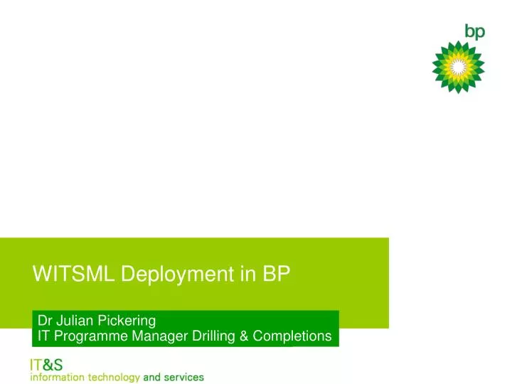 witsml deployment in bp