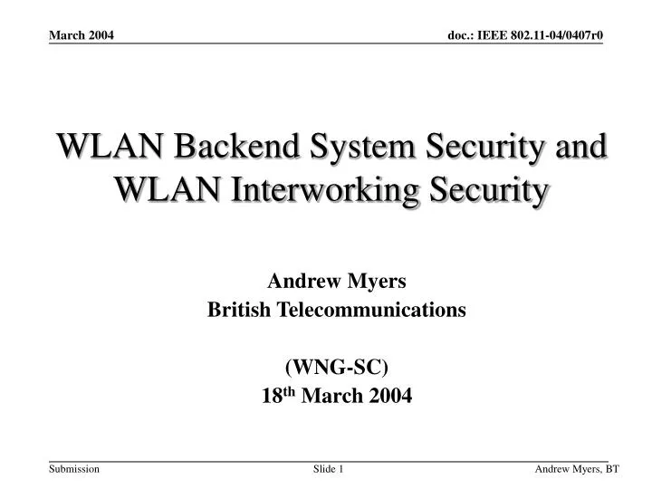 wlan backend system security and wlan interworking security