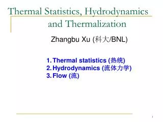 Thermal Statistics, Hydrodynamics and Thermalization