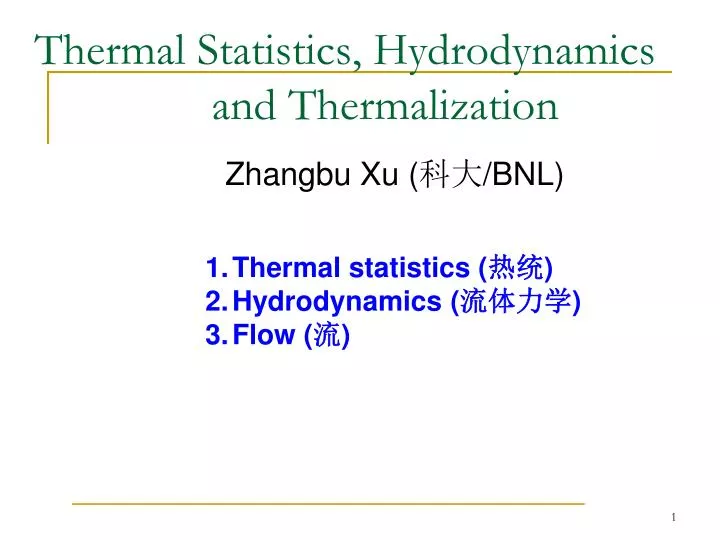 thermal statistics hydrodynamics and thermalization