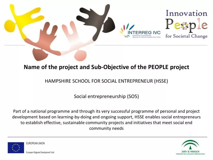 name of the project and sub objective of the people project