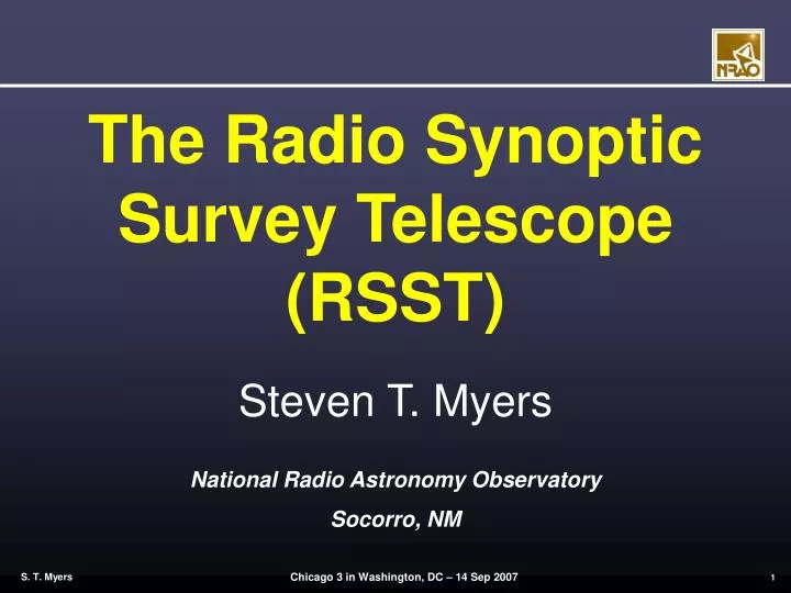 the radio synoptic survey telescope rsst