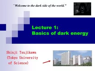 Lecture 1: Basics of dark energy