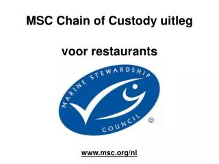 MSC Chain of Custody uitleg voor restaurants