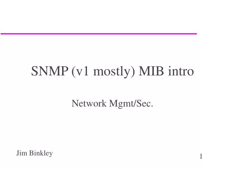 snmp v1 mostly mib intro