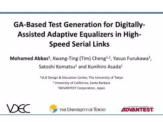 GA-Based Test Generation for Digitally-Assisted Adaptive Equalizers in High-Speed Serial Links