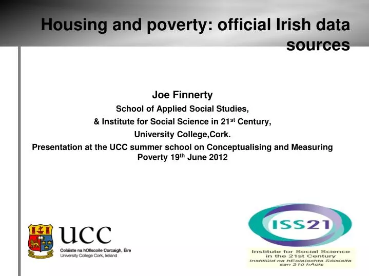 housing and poverty official irish data sources
