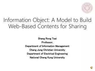 Information Object: A Model to Build Web-Based Contents for Sharing