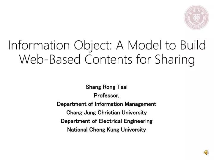 information object a model to build web based contents for sharing