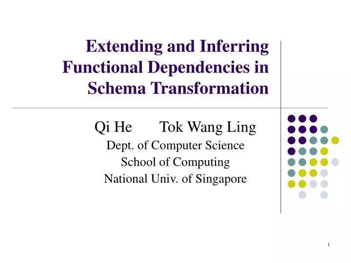 extending and inferring functional dependencies in schema transformation