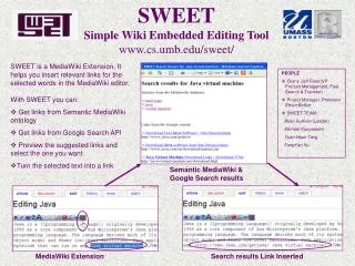 SWEET Simple Wiki Embedded Editing Tool cs.umb/sweet/