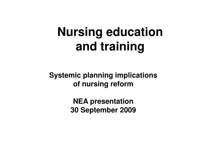 nursing education and training