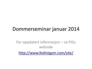 dommerseminar januar 2014