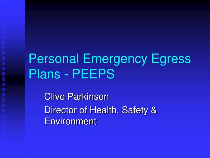 personal emergency egress plans peeps