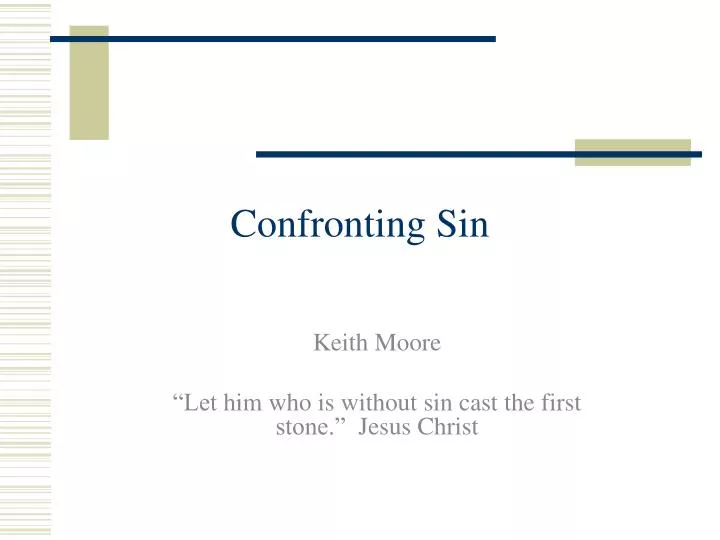 confronting sin