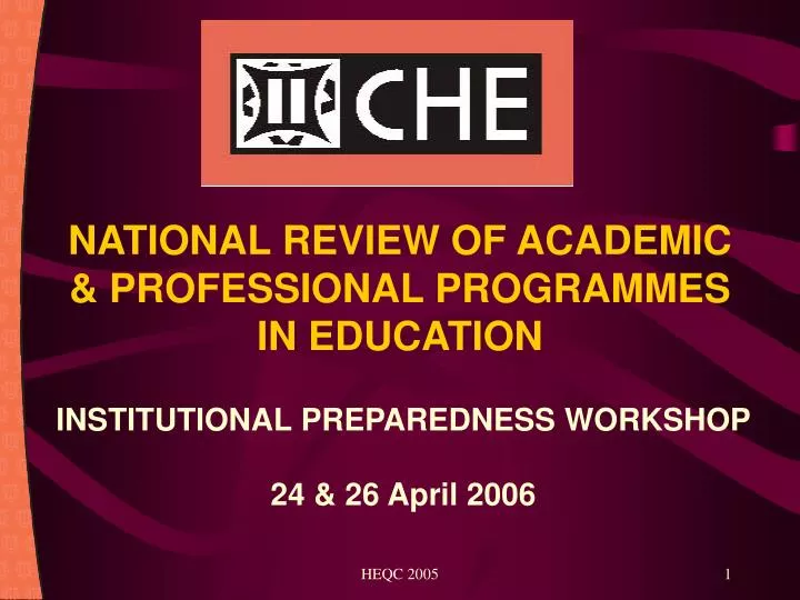 national review of academic professional programmes in education