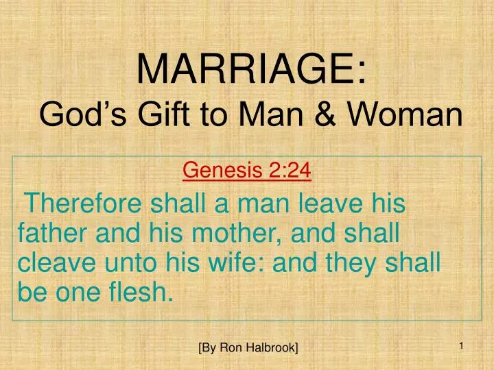 marriage god s gift to man woman