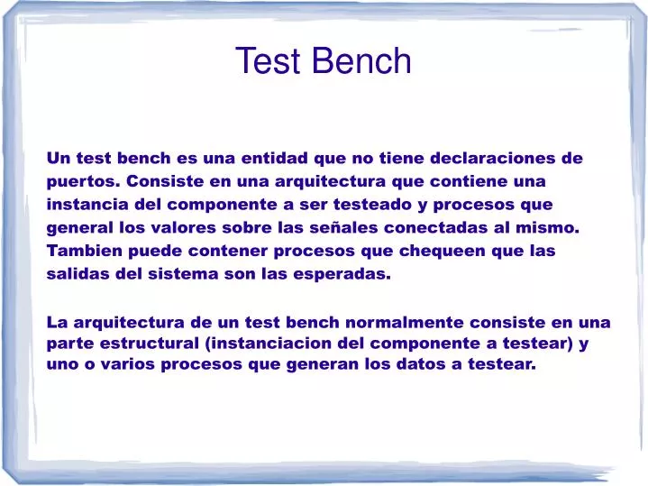 test bench