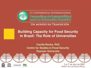Building Capacity for Food Security in Brazil: The Role of Universities