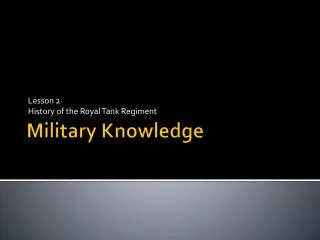 Military Knowledge