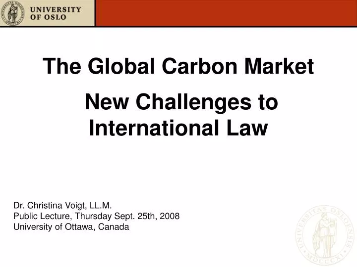 the global carbon market new challenges to international law