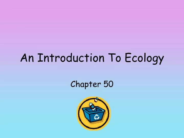 an introduction to ecology