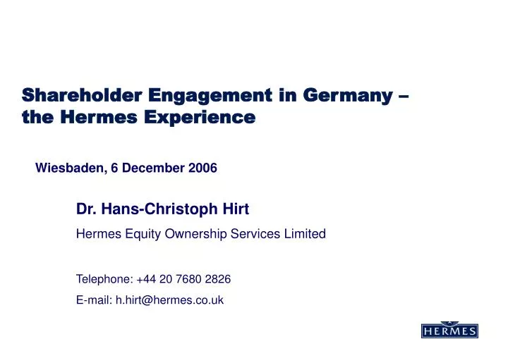 shareholder engagement in germany the hermes experience
