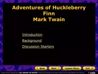 Adventures of Huckleberry Finn Mark Twain