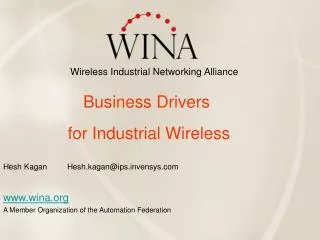 wina A Member Organization of the Automation Federation