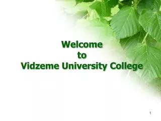 Welcome to Vidzeme University College