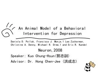 An Animal Model of a Behavioral Intervention for Depression