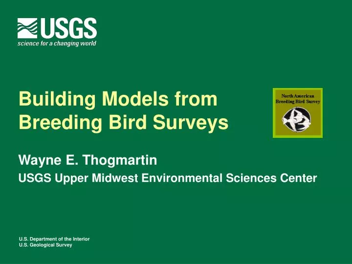 building models from breeding bird surveys