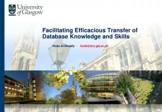 Facilitating Efficacious Transfer of Database Knowledge and Skills