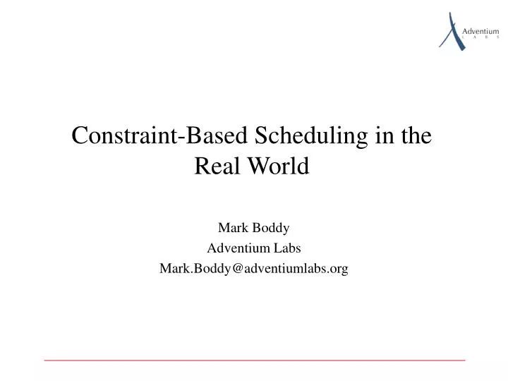 constraint based scheduling in the real world