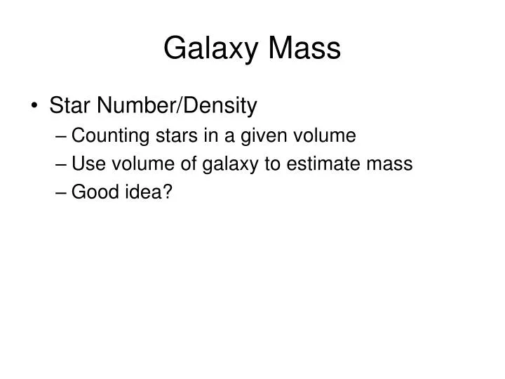 galaxy mass