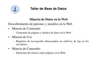 taller de base de datos