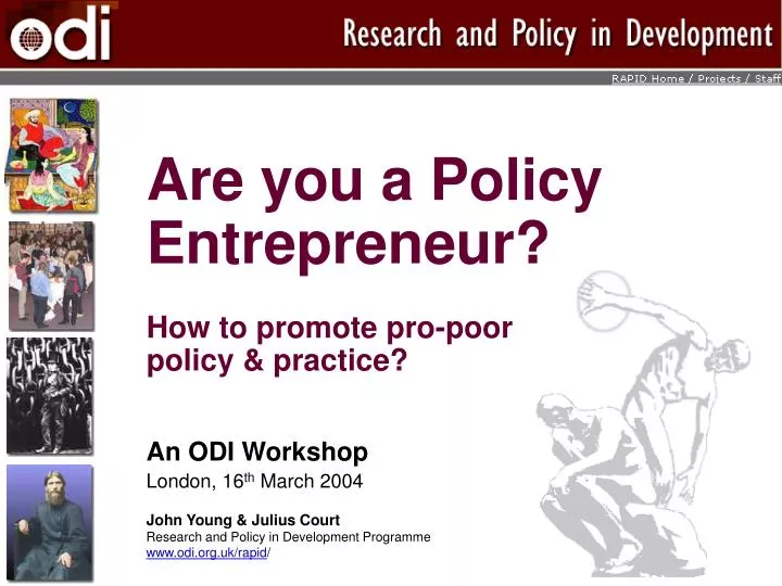 are you a policy entrepreneur how to promote pro poor policy practice