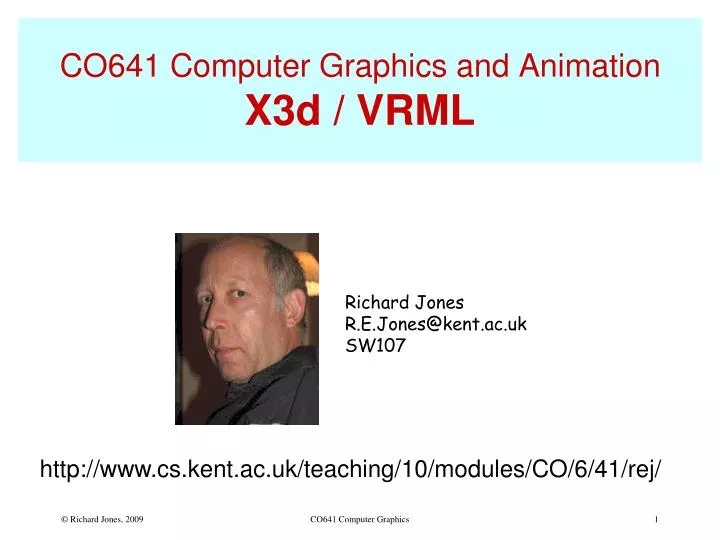 co641 computer graphics and animation x3d vrml