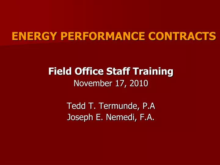 energy performance contracts