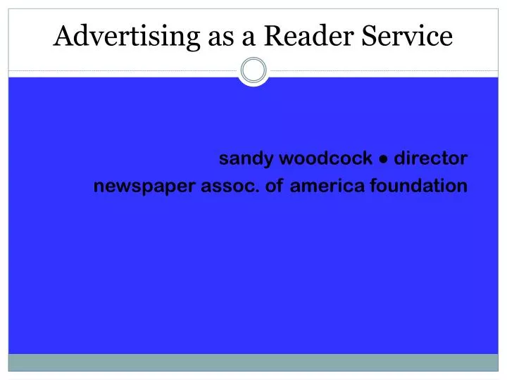 advertising as a reader service