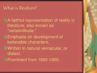 What is Realism?