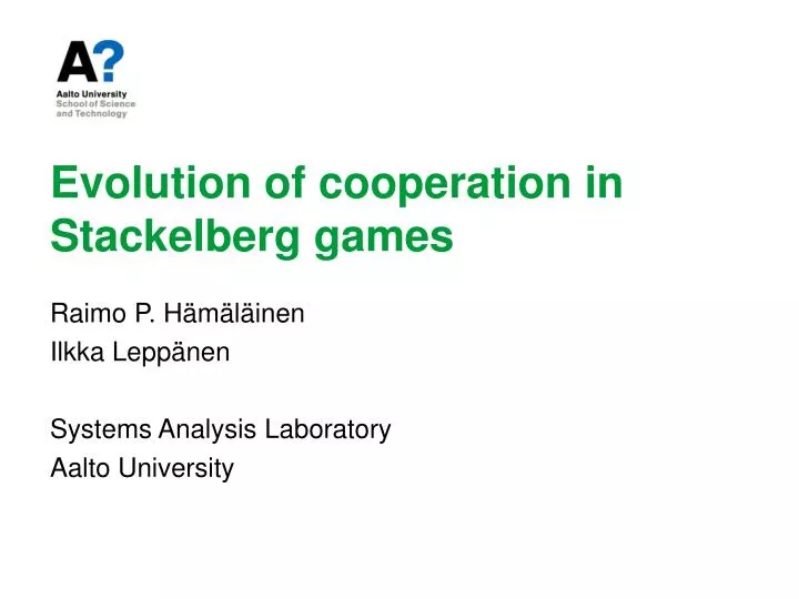 evolution of cooperation in stackelberg games