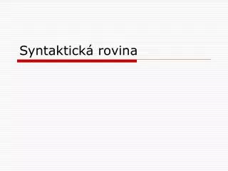 syntaktick rovina